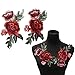 Red Rose Flowers Patch Embroidered Floral Applique Sew on Patches for Lace Fabric Clothes DIY Craft Supply (1 Pair) by Jiaufmi