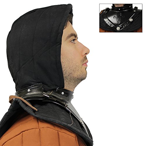 Plate Gorget - Black Medieval Metal Armor Knights Templar Crusader Style - Image 3