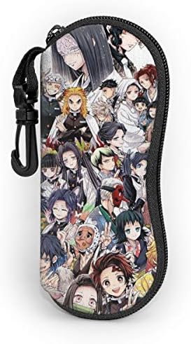 鬼滅の刃 メガネケース ファスナー式 眼鏡ケース サングラスケース メガネポーチ擦り傷 防止 サングラス 小物入れ 超激得sale 柔らかいネオプレン 金属フック付き 軽量 防水