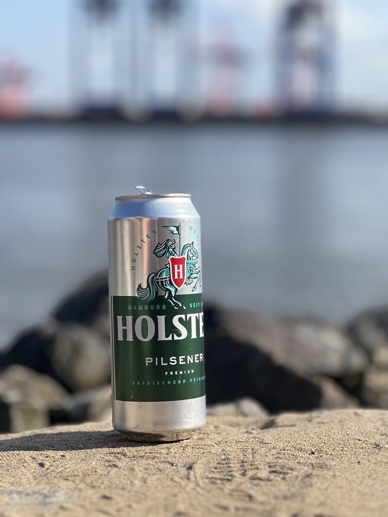 Holsten Pilsener 4,8 % Vol. Premium Pils l |24 Dosenbiere 0,5 L mit erfrischend feinherbem Geschmack | Bierdose Einweg (24 X 0.5 L) 6