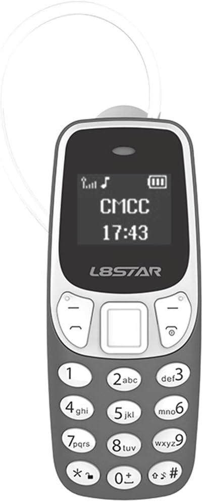 L8star BM90 Worlds Smallest Phone 3 in 1 Mini Phone Unlocked GSM with Hands Free Bluetooth Dialer Bluetooth Headphone Voice Changer Smaller Than BM10 Version (Gray)