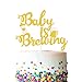 Baby is Brewing Cake Topper, Baby Shower Baby Sprinkle Cake Decorations, Gender Reveal Diaper Party Supplies, Beer & Baby Bottle Design for Boys or Girls, Double Sided Gold Glitter