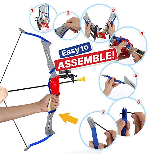 SMALL FISH Bow and Arrow Toys for Kids 6-12 Years Old, Archery Set with Suction Cup Arrows, Foldable Bow, and Targets… - Image 3