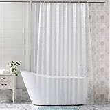 Glass Shower Curtains Shower Curtain Liner SGS Certified 100% Safety EVA Material Water Resistant with Hooks ABClife (71x71 inches)