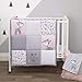 Little Love By Nojo Sweet Deer, Grey, Pink, White 3Piece Nursery Mini Crib Bedding Set With Comforter, 2 Fitted Mini Crib Sheets, Pink, Grey, White, Charcoal