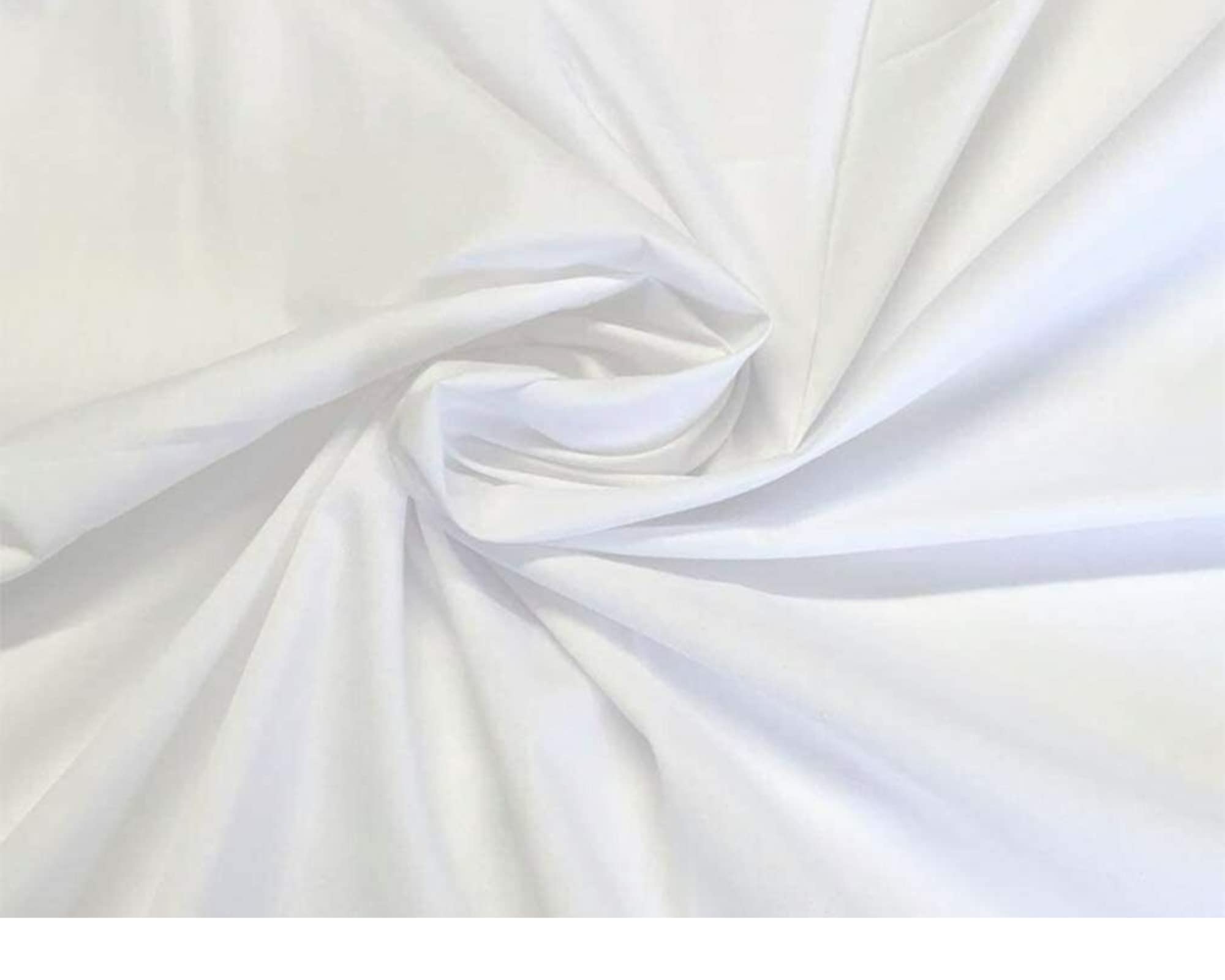 Plain White 100% Cotton Fabric for Arts & Crafts, Dressmaking, Quilting, Sewing, Bedding, Pillowcases, Bunting - 150 CM Extra Wide by BURLAS (White, 3 Metre)