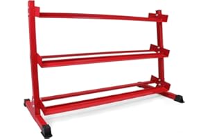 WF Athletic Supply Heavy-Duty Dumbbell Rack Stand, Weight Rack for Home Gym, Weight Holder, Available Sizes for Storage 5-50LB or 5-75LB Dumbbell Pairs, Black/Red/Green/Blue, RACK ONLY