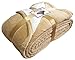 KOYOU Super Soft Light Brown Camel Plush Sherpa Borrego Blanket Throw Queen or Full Size Bed