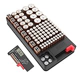 Coomatec Battery Organizer Support AA, AAA, D, C, 9V, and Button Batteries Storage box Can Contain over 7 Types of Batteries with Tester …