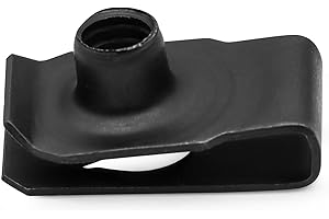 Evecad 30 Packs M6 Regular Extruded U Nuts, U Style Clip-on Nut, U Type Nut, U-nut, U-Type Fasteners, Black