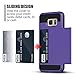 Galaxy S7 Edge Case, Anuck Slidable ID Card Slot Holder Galaxy S7 Edge Wallet Case [Credit Card Pocket] Hard Shell Shockproof Rubber Bumper Protective Case Cover for Samsung S7 Edge - Lavender
