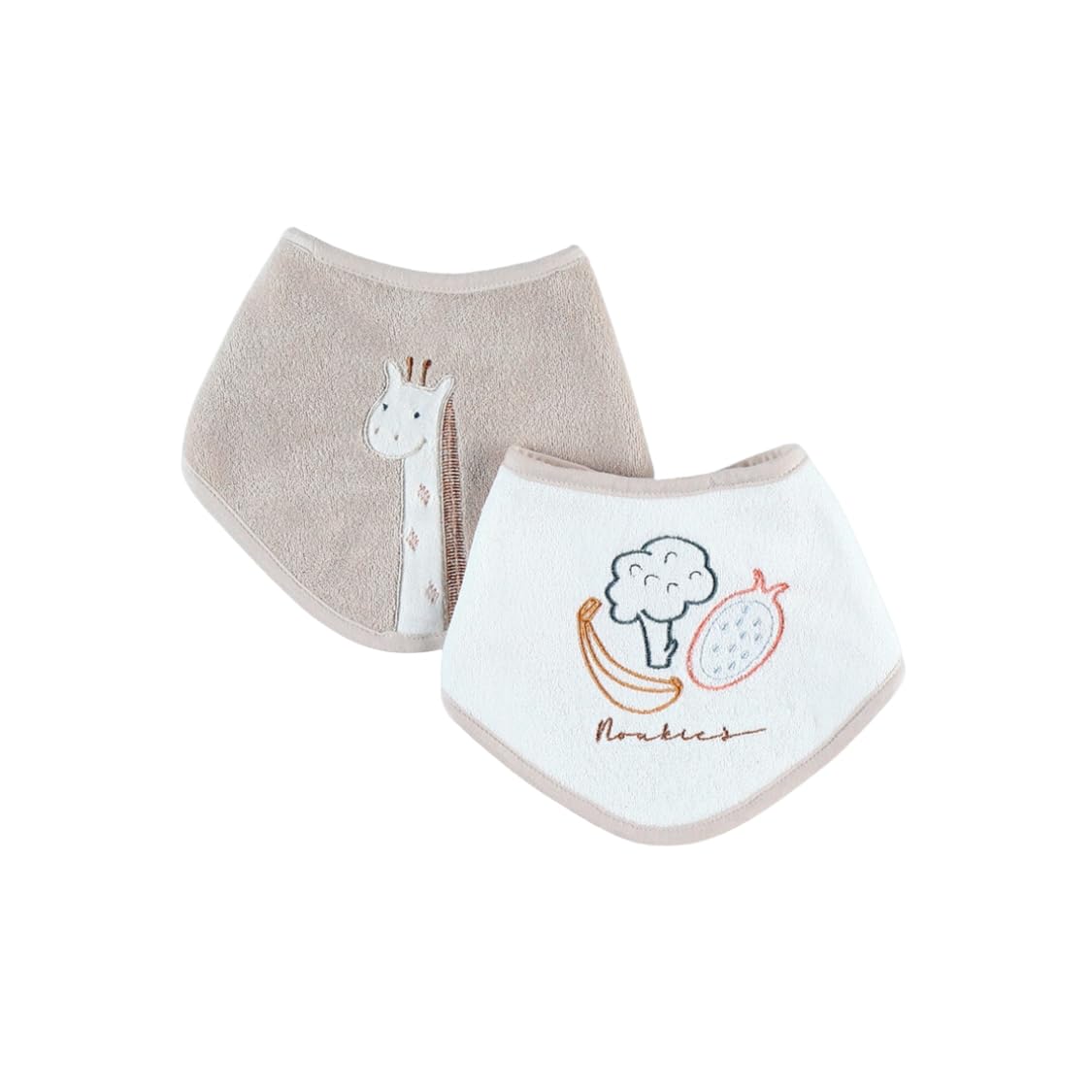 Noukie's - Bandana Bibs - Giraffe Tiga - Pack of 2 - Up to 3 Months