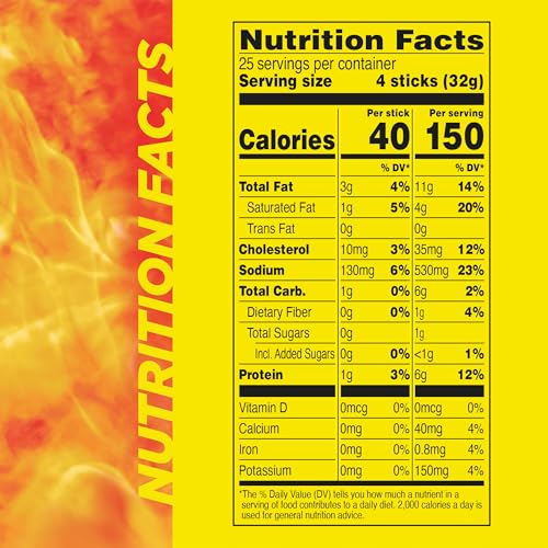 SLIM JIM SMOKED MEAT STICKS, ORIGINAL FLAVOR, 6G PROTEIN PER SERVING, SNACK SIZE, 0.28 OZ. (100 COUNT)