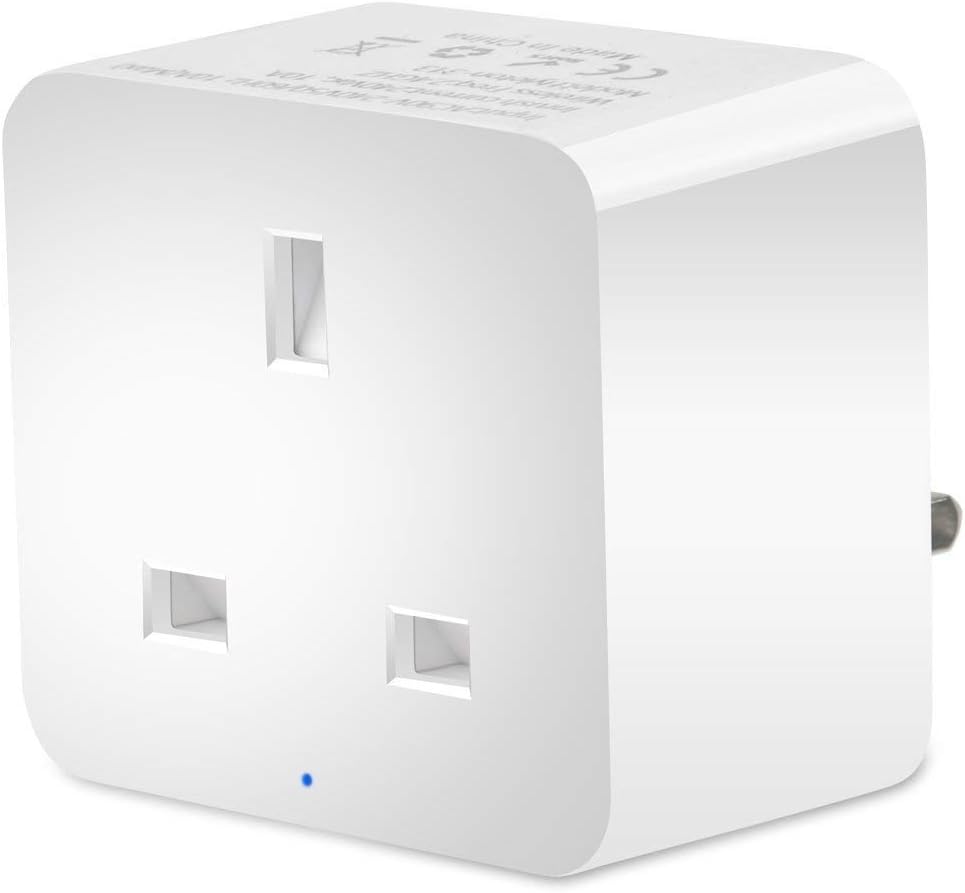 Mini WiFi Smart Plug Socket, Beatife Smart Switch Power Outlet Timing Function, Compatible with Amazon Echo Google Assistant by Voice Control, No Hub Required, Control Your Devices Anywhere-1 Pack