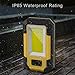 Portable LED Work Light, Rechargeable Waterproof Flood Light, COB Light with Magnetic Base Hanging Hook, 30W 1200LM for Outdoor Camping Fishing Hiking Emergency Car Repairing Job Lighting