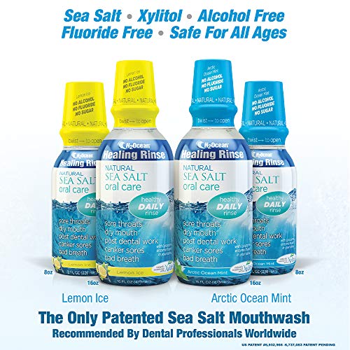 H2Ocean Healing Rinse Mouthwash Great Tasting Sea Salt & Xylitol Mouth Wash for Fresh Breath