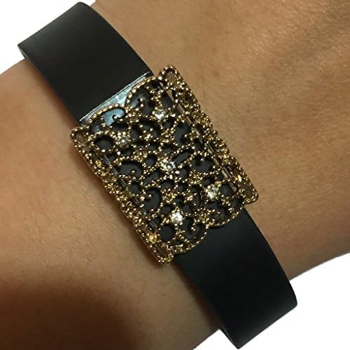 Fitbit Flex, Jawbone Up Jewelry to Accessorize Your Fitness Activity Tracker Bracelet - Elegant Ornate Classic Gold Embellished TRINIDAD Jewelry Bracelet Accessory