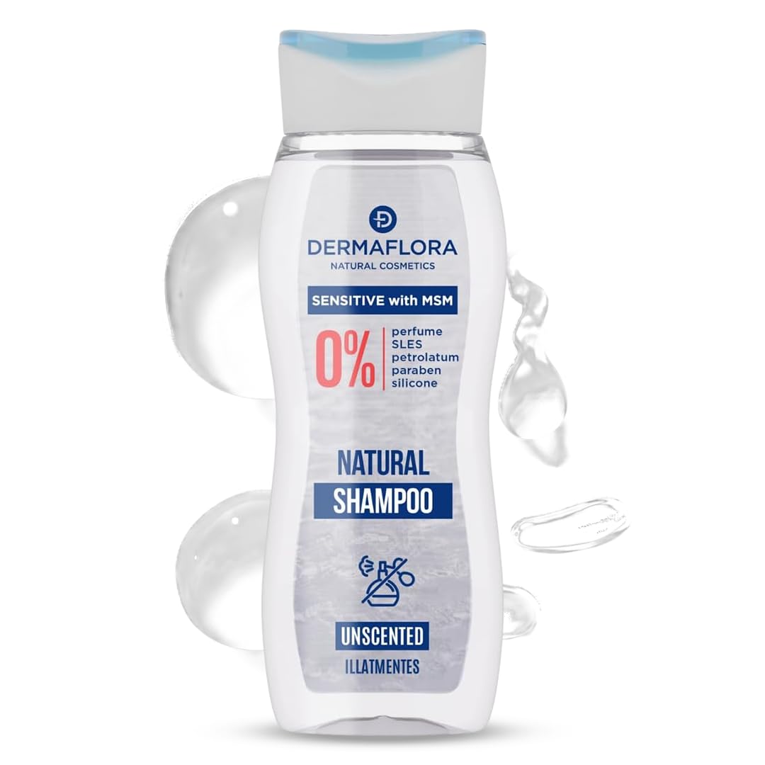 Dermaflora Sensitive with MSM Shampoo – 250ml | Sulfate & Paraben Free Hydrating Shampoo for Sensitive Scalp | Gentle Daily Hair Care for Dry, Damaged or Oily Hair