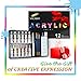 VACASSO Acrylic Paint Set with 12 Vivid Colors, Bonus 3pcs Brushes and Palette, Quality Paint Start Kit for Kids & Adults, Perfect for Art Craft Painting