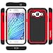 Galaxy J1 Case, Samsung J100 Case, ZeopoCase Hybrid Armor Hrad and Soft Dual Layer Defender Protective Case Cover for Samsung Galaxy J1 (2015) / J100 (Red)