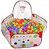 Kuuqa Kids Ball Pit Ball Tent Toddler Ball Pit with Basketball Hoop and Zippered Storage Bag for Toddlers 4 Ft/120CM (Balls not Included)