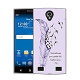 Zmax 2 Case, ZTE Zmax 2 Case, Harryshell(TM) Feather Pattern Slim Tpu Gel Flexible Silicone Soft Case Cover Skin Protective for ZTE Zmax 2 Z958