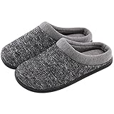 HomeTop Men's Comfort Breathable Moisture-wicking Spring Summer Slip On Memory Foam House Slippers Shoes Indoor / Outdoor (13-14 D(M) US, Gray)