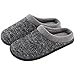 HomeTop Men's Comfort Breathable Moisture-Wicking Spring Summer Slip On Memory Foam House Slippers Shoes Indoor/Outdoor (9-10 D(M) US, Gray)