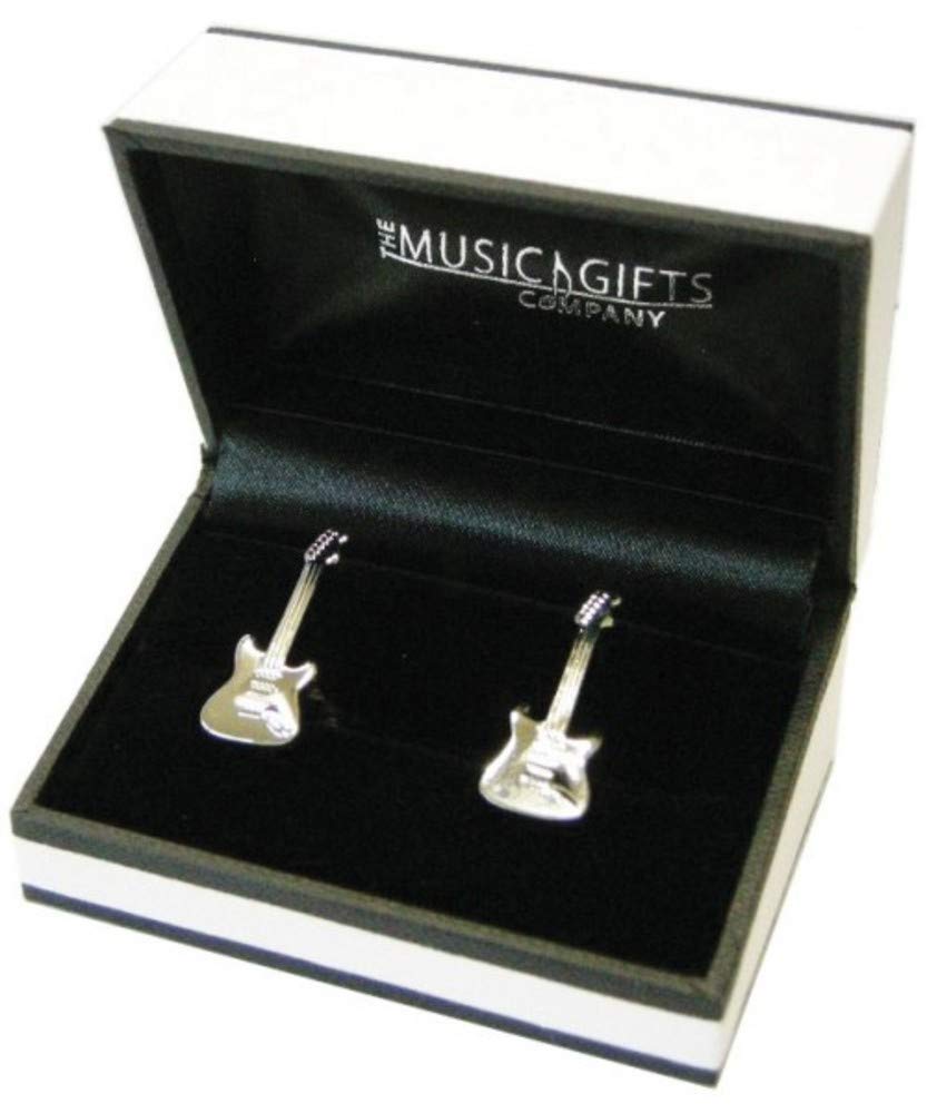 Electric Guitar Silver-Plated Cufflinks