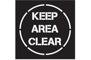 ISLAND VISUALS 24" x 24" Masonite Floor Stencil -"Keep Area Clear"