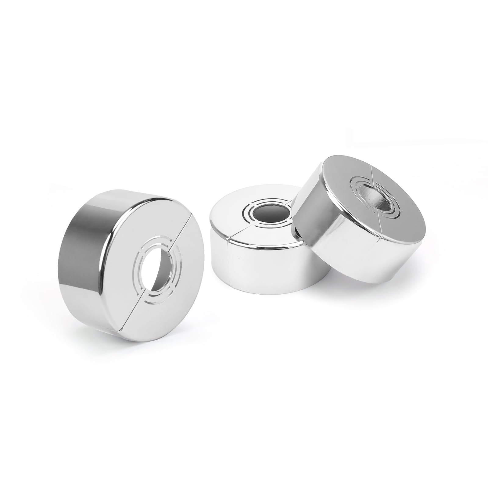 3 Pieces of Radiator Pipe Cover, DEANKEJI Pipe Covers Chrome, 3 Sizes in 1 Pipe Collars, Suitable for Diameter 20mm/25mm/33mm, Used for Shower Accessories, Faucet Decoration