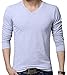 QZUnique Men's Plus Fashion V-Neck Long Sleeve T-Shirt