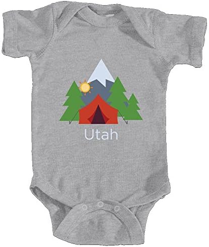 Tenn Street Goods Utah Mountain Camping - Unisex Infant Baby Onesie/Bodysuit (24MOS, Heather Grey)