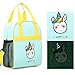 mommore Portable Unicorn Lunch Bag Insulated Lunch Tote Bag, Green