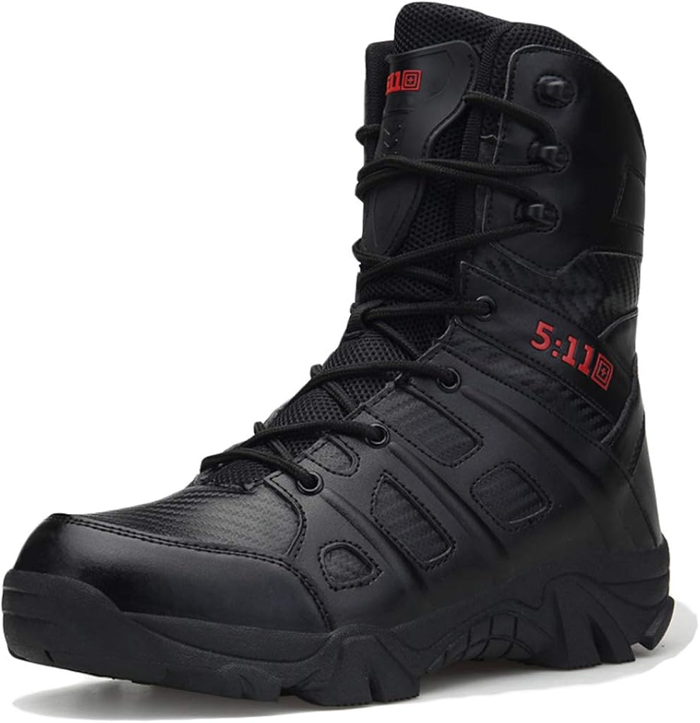 Wygwlg Mens Army Military Combat Shoes Special Forces Boots Leather Patrol Waterproof Work