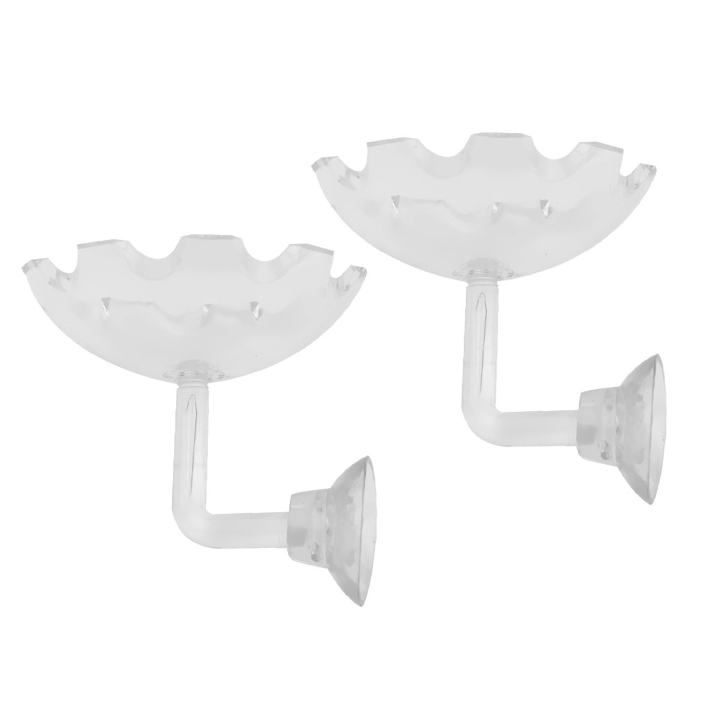 CUTICATE 2-pieces Feeder Shrimp Fish African Dwarf Frogs Feeding Dish Feed Food Tray - Transparent Basin Food for Shrimps