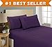 Elegant Comfort Luxury Bed Sheet Set on Amazon Three-Line Design 1500 Premier Hotel Quality Wrinkle and Fade Resistant 4-Piece Bed Sheet Set, Deep Pocket, Queen, Purple