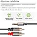 3.5mm to RCA Cable, GearIT Pro Series 35 Feet Premium Gold Plated 3.5mm to RCA Audio Stereo Cable for Headphones, Home System, Car Stereo, iPods, iPhones, MP3 Players and More - Black