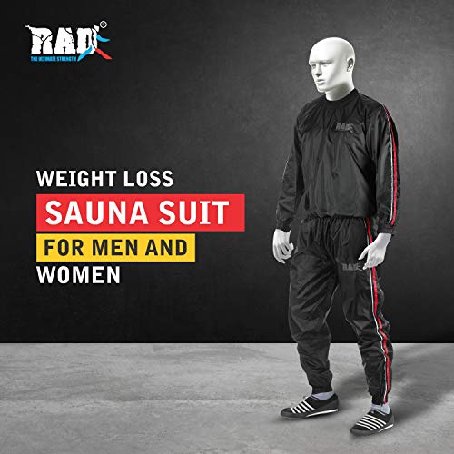RAD Sauna Suit Men and Women, Weight Loss Sweat Suit Jacket Pant Gym