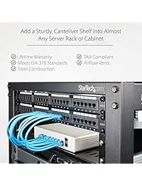 StarTech  Black Standard Universal Server Rack Cabinet Shelf