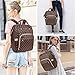 Ibeacos Diaper Bag Backpack Baby Diaper Backpack Convertible Travel Tote Diaper Bag PU Leather Waterproof Nappy Bag Large Capacity Baby Bag with Changing Pad, Insulated Feeding Bottle Bag (Brown)