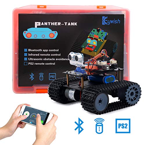 Keywish Panther-Tank Robot for Arduino UNO Project Smart Car Kit with Tutorial,Uno R3 Board,Line Tracking Module, Ultrasonic Sensor,Bluetooth Module,Great Educational Stem Toys for Boys and Girls - Thumbnail 7
