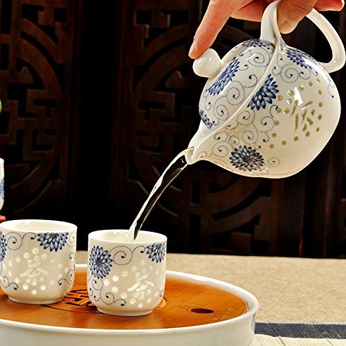 CHLM Retro Keramik Teekanne Mit Sieb Handmade Dragon Flower Teekanne   350 ml Porzellan Samowar Geschirr – Bild 5