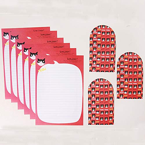 SCStyle Envelopes 3.54 Inches x3.34 Inches,30 Cute Lovely Kawaii Special Design Writing Stationery Writing Paper 9.25Inches x6.3 Inches and 15 Envelopes,Stationary Paper and Envelopes Set