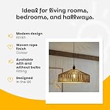 MiniSun Modern Natural Tapered Woven Rope Ceiling Light Shade 50cm 10W LED view 3