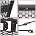 Motorshive Grill for Ford F150 2004 2005 2006 2007 2008 Raptor Style Front Grille 3 Amber LED Lights Matte Black