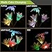 Anpro Solar Garden Lights - Outdoor Solar Garden Stake Lights with 6 Lily Flower Butterflies Combination,Waterproof Multi-Color Changing Flower Lights for Patio Yard Villa Lawn,Decorations