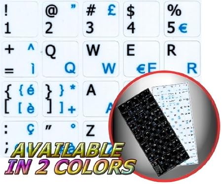 Amazon Com Italian English Non Transparent Keyboard Stickers White Background 15x15 Size Computers Accessories
