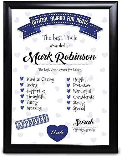 Regali Di Natale Zii.Personalizzato Zio Regali Ufficiale Premio Per Being Il Miglior Zio Per Natale O Compleanno Thank You Da Nipote O Nephew Personalizzato Con Nome Regalo Amazon It Casa E Cucina