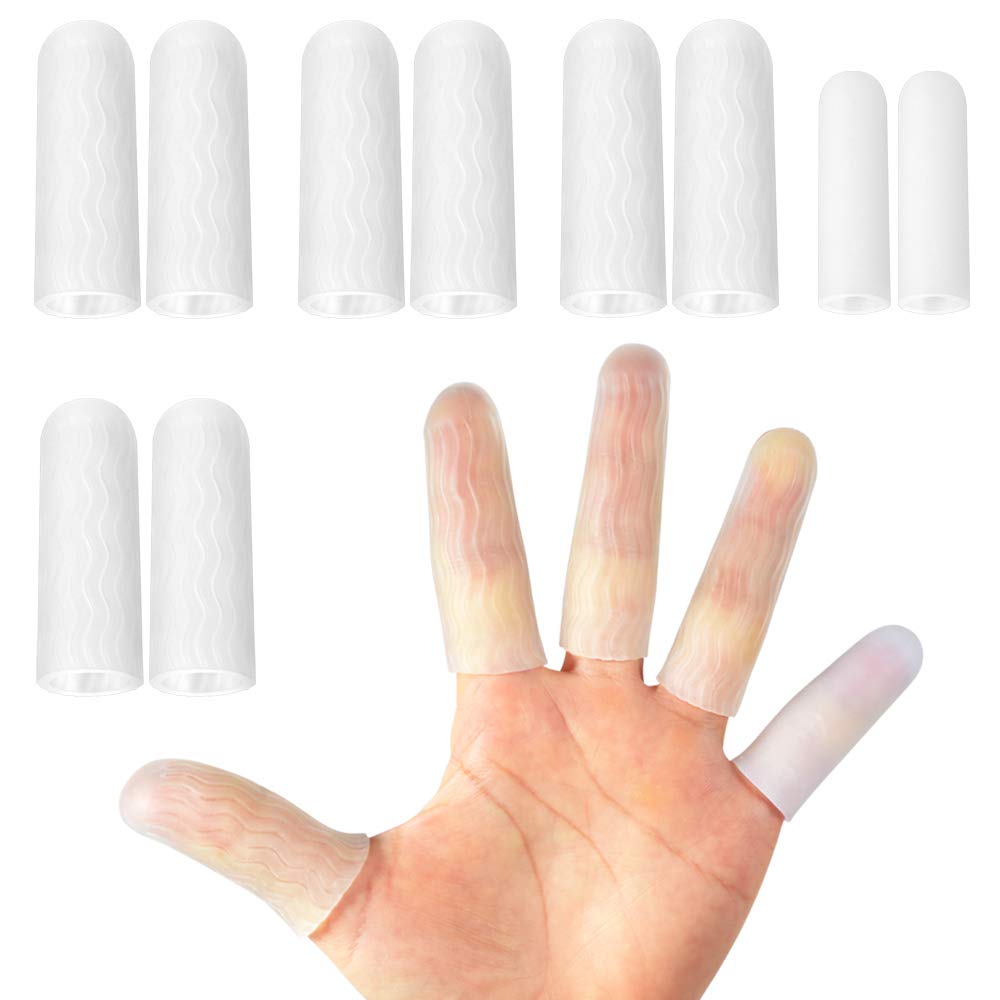HioIoiH 10 Pack Silicone Finger Protectors,For Woman,Gel Finger Cots & Protector,Protect Finger Tips Cracked, Arthritis